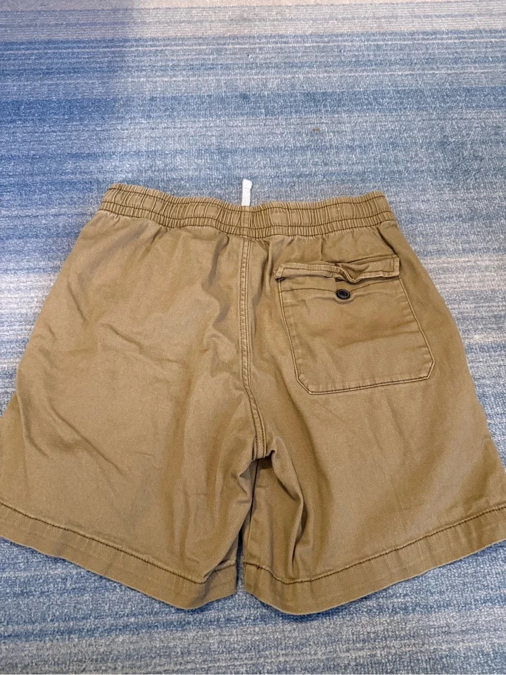 Plugg Men's Tan Elastic Waist Flat Front Shorts with Drawstring
